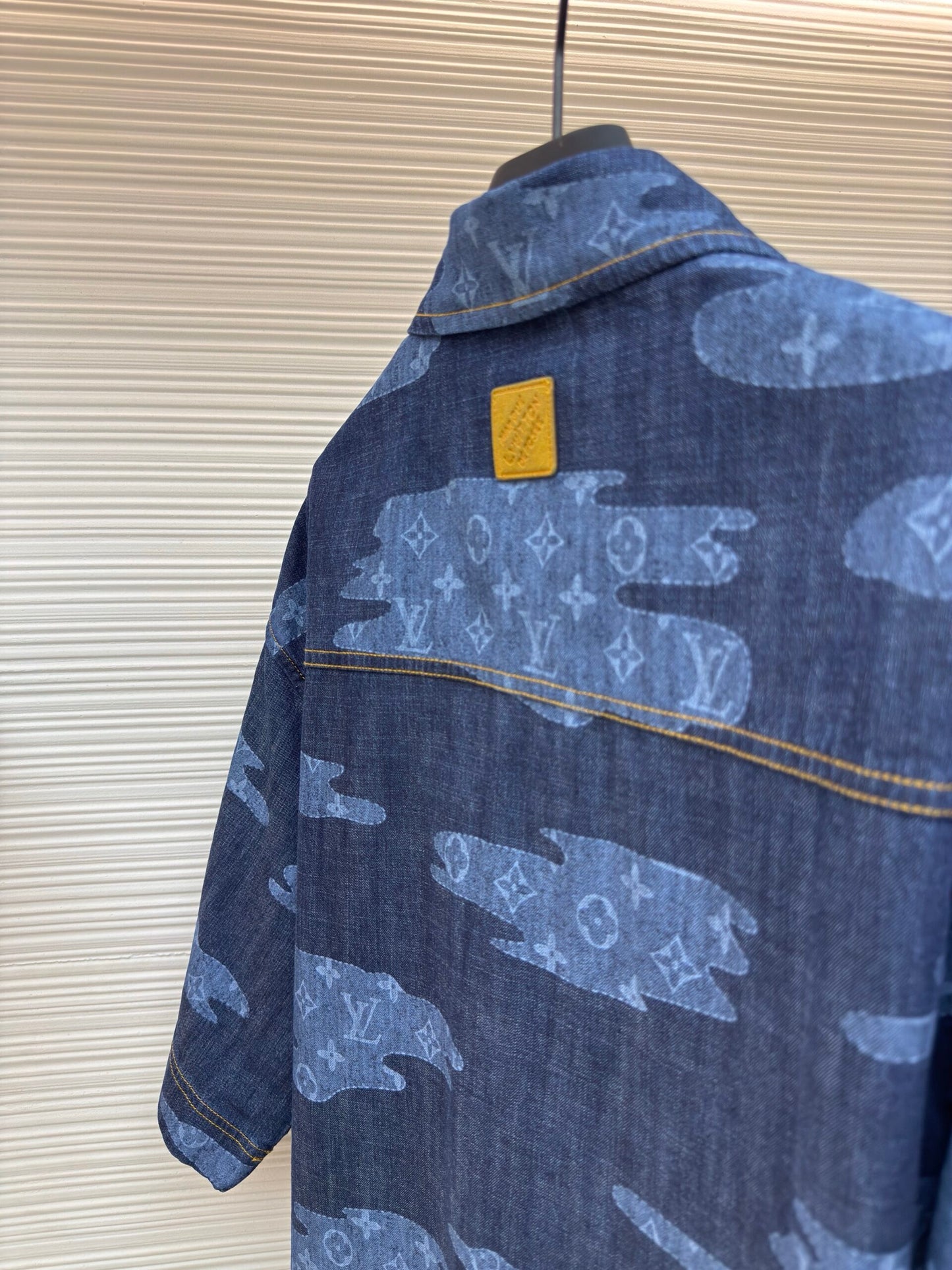 LV Monogram Short-Sleeved Chambray Shirt