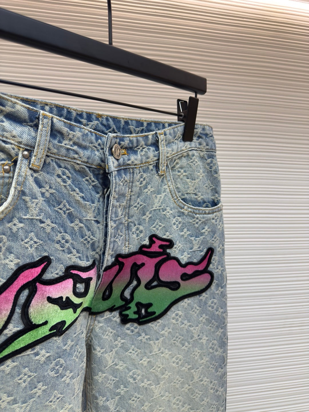 LV Denim Graffiti Pants