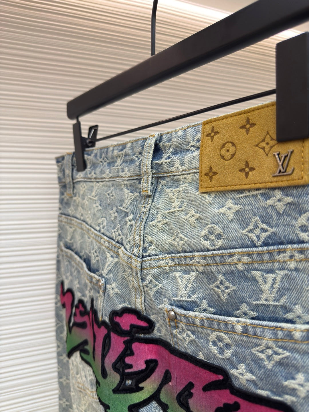 LV Denim Graffiti Pants