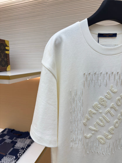 LV Embroidered Signature Cotton T-Shirt