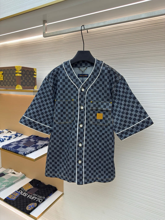 LV Damier Denim Baseball Shirt