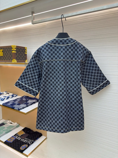LV Damier Denim Baseball Shirt