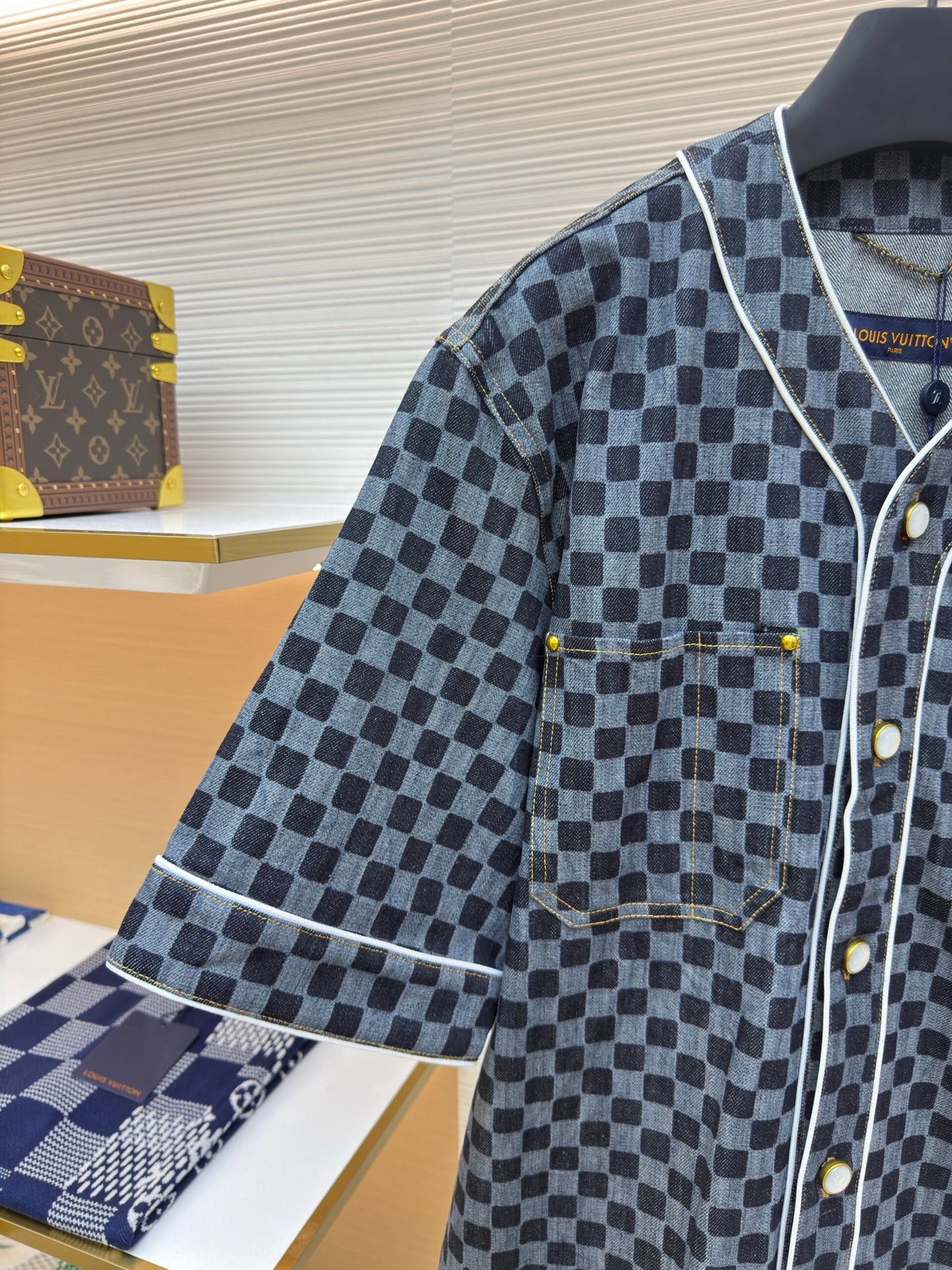 LV Damier Denim Baseball Shirt