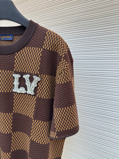 LV Embroidered Cotton T-Shirt