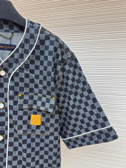 LV Damier Denim Baseball Shirt