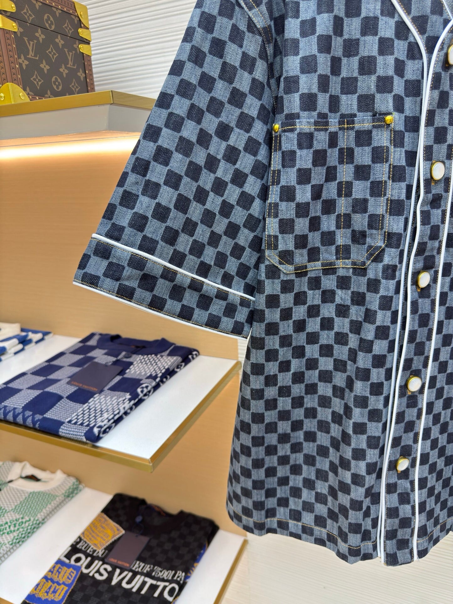 LV Damier Denim Baseball Shirt
