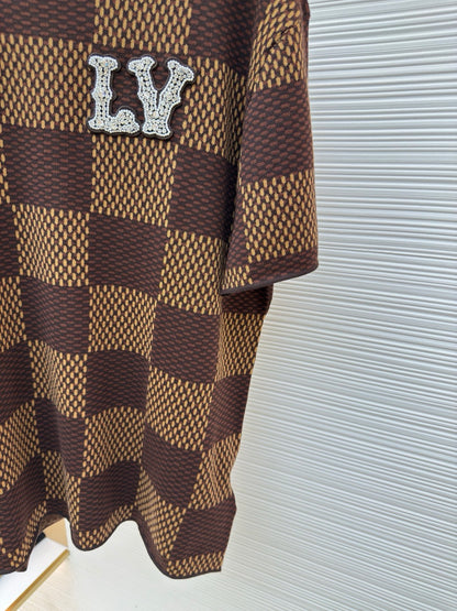 LV Embroidered Cotton T-Shirt