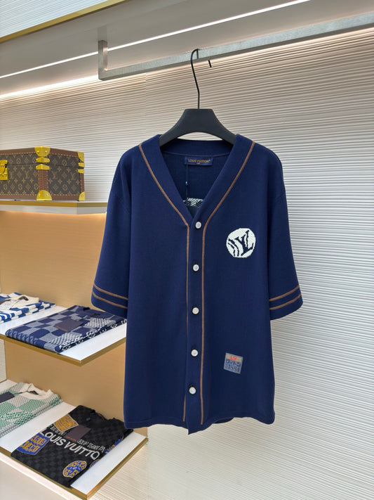 LV Knitted Short-Sleeved Baseball Shirt