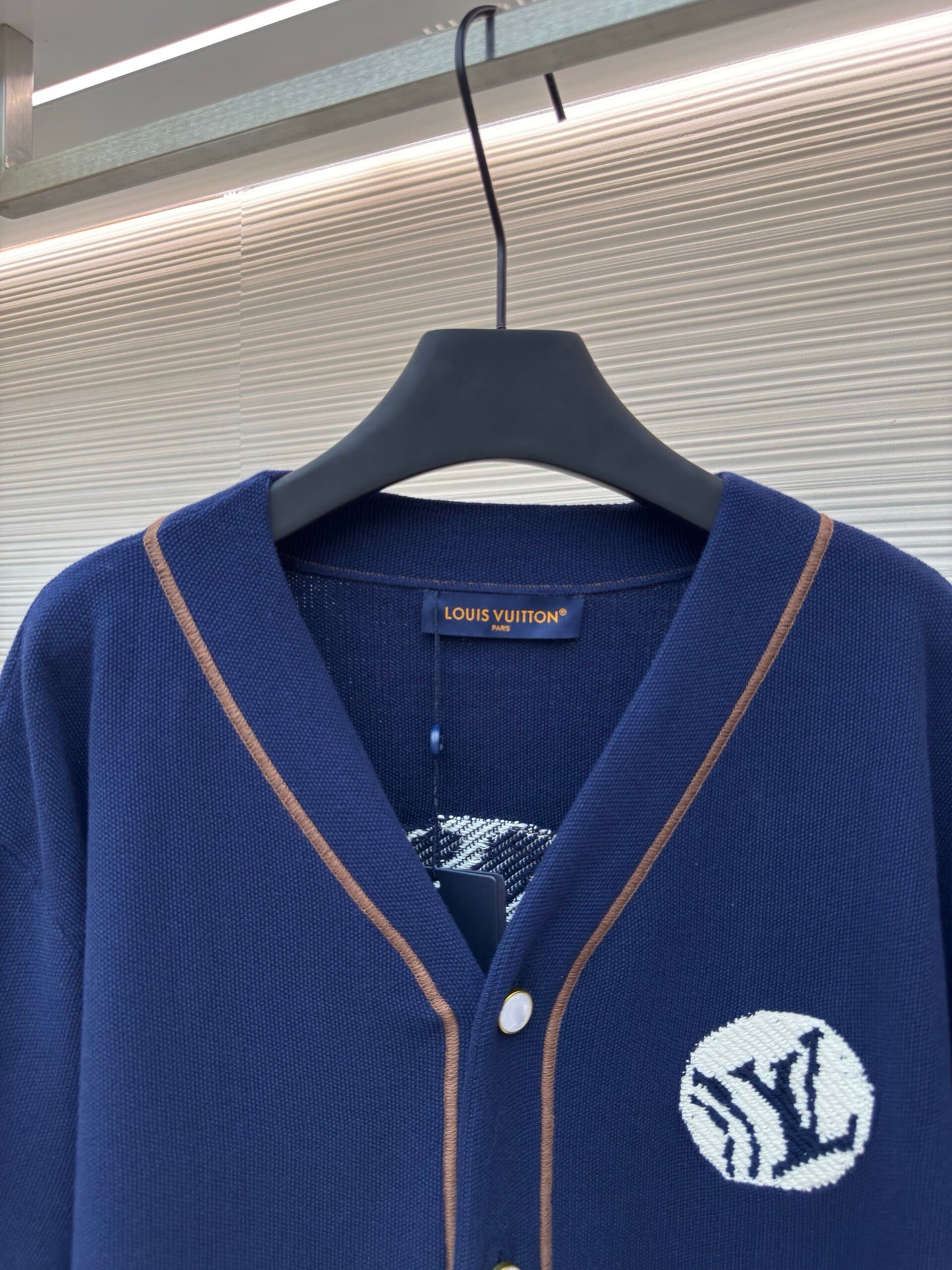 LV Knitted Short-Sleeved Baseball Shirt