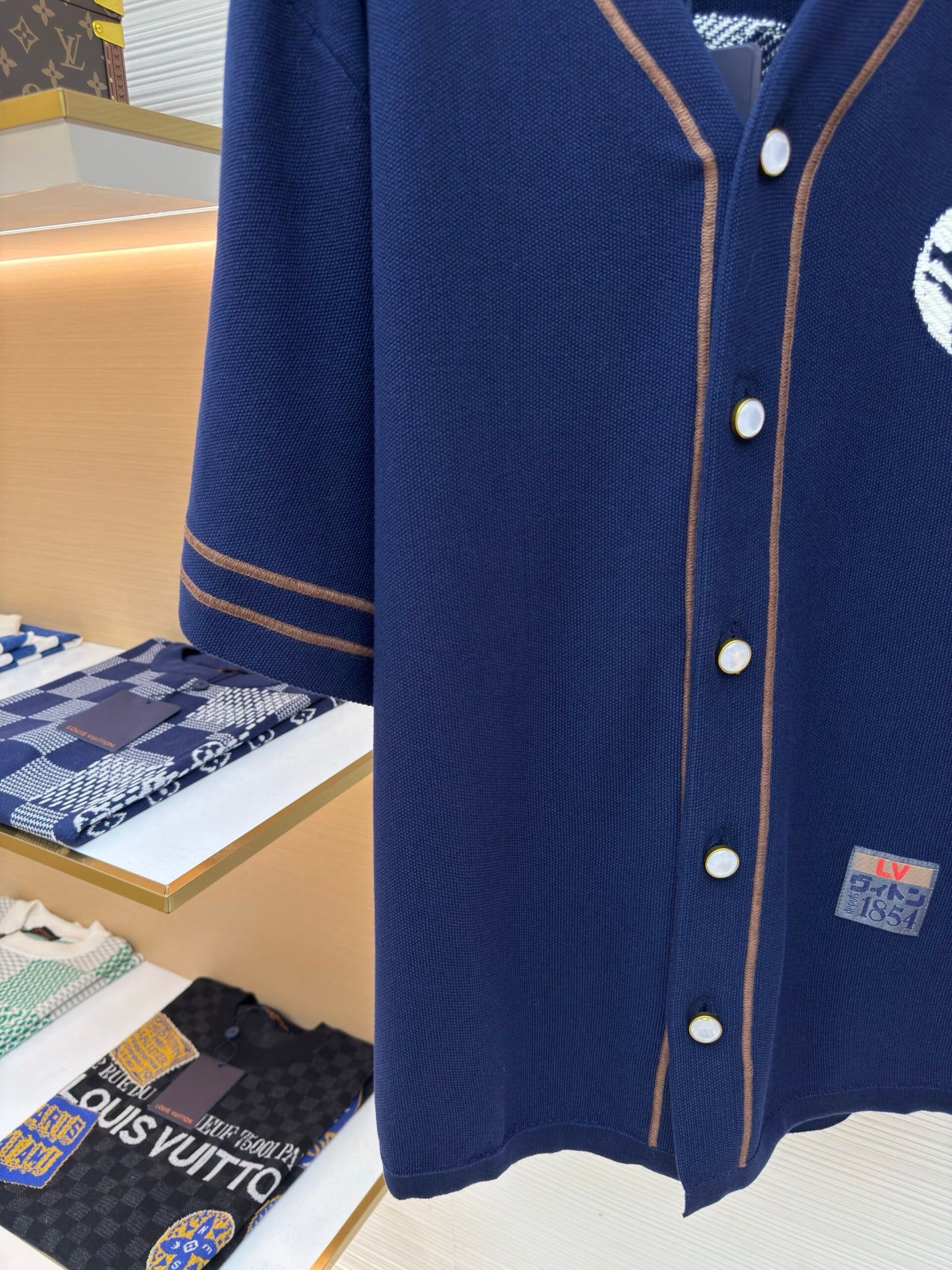 LV Knitted Short-Sleeved Baseball Shirt