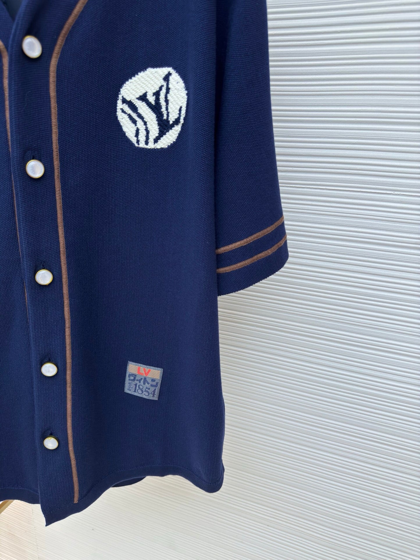 LV Knitted Short-Sleeved Baseball Shirt