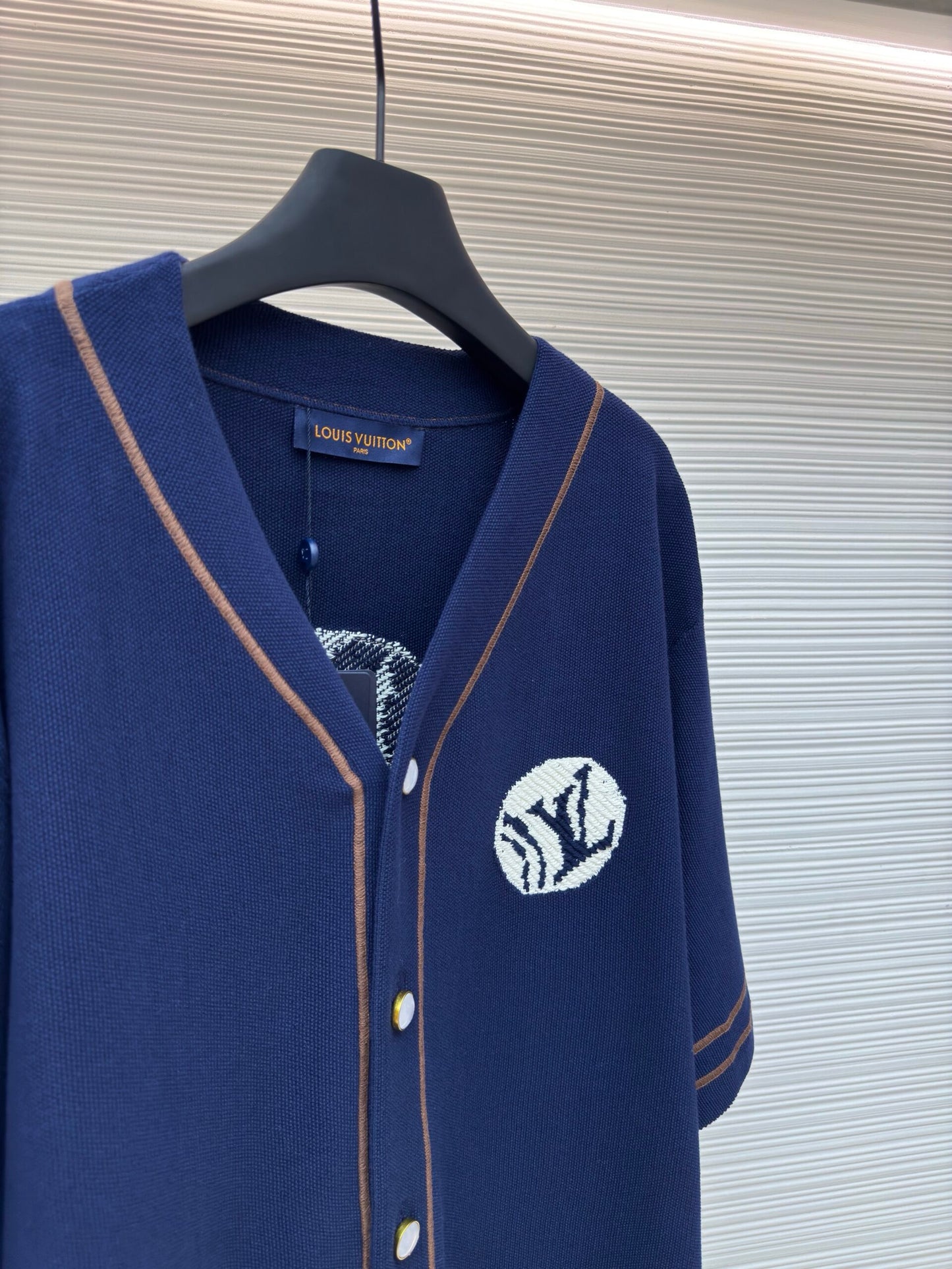 LV Knitted Short-Sleeved Baseball Shirt