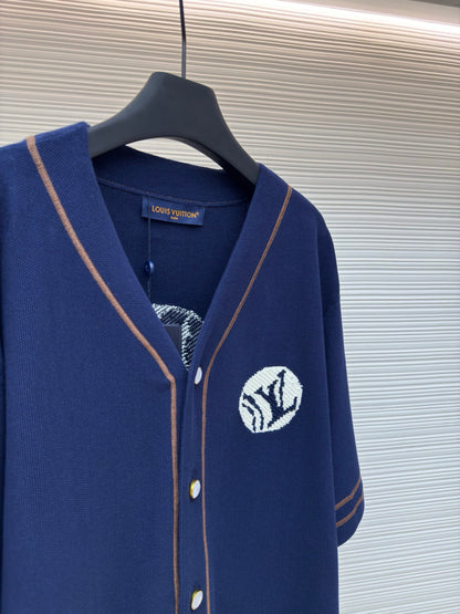 LV Knitted Short-Sleeved Baseball Shirt