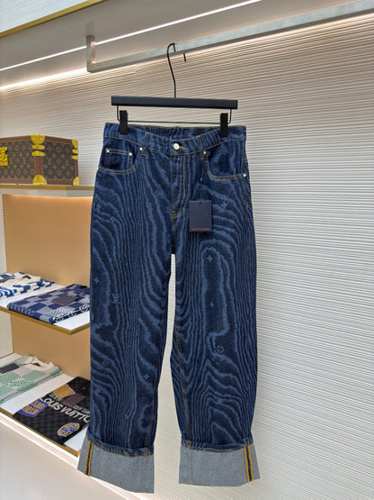 LV Cuffed Denim Skate Pants