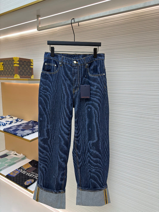 LV Cuffed Denim Skate Pants