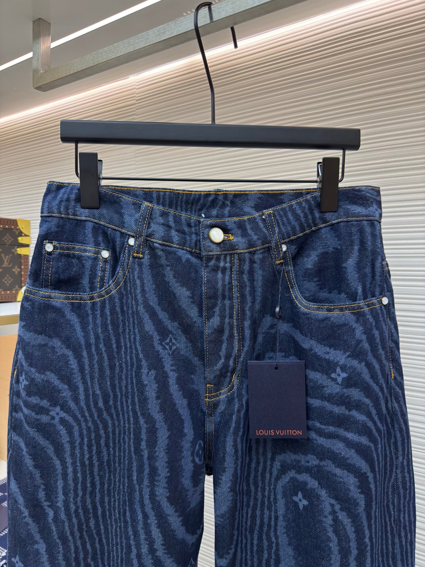 LV Cuffed Denim Skate Pants