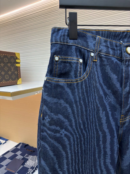 LV Cuffed Denim Skate Pants