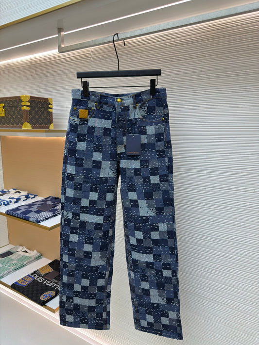 LV Jacquard Denim Pants