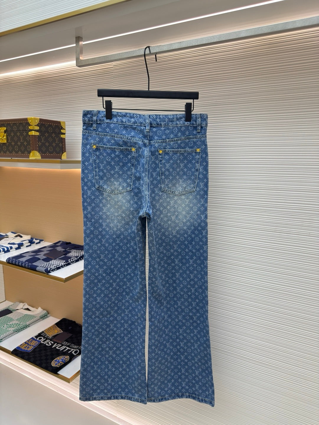 LV Monogram Jacquard Denim Skate Pants