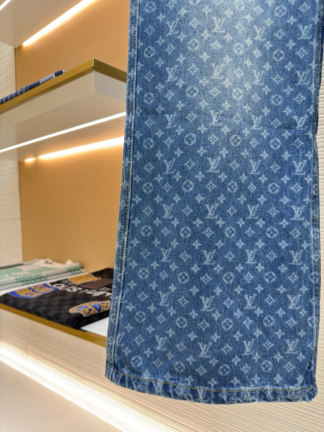 LV Monogram Jacquard Denim Skate Pants