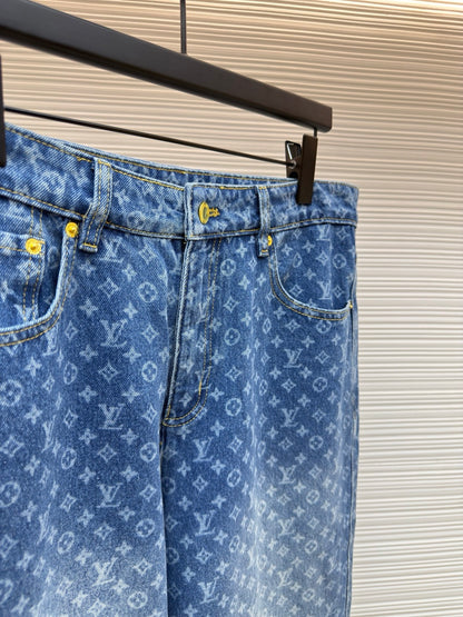 LV Monogram Jacquard Denim Skate Pants