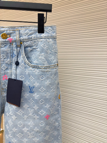 LV Jacquard Denim Pants