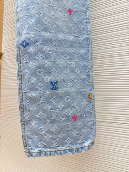 LV Jacquard Denim Pants