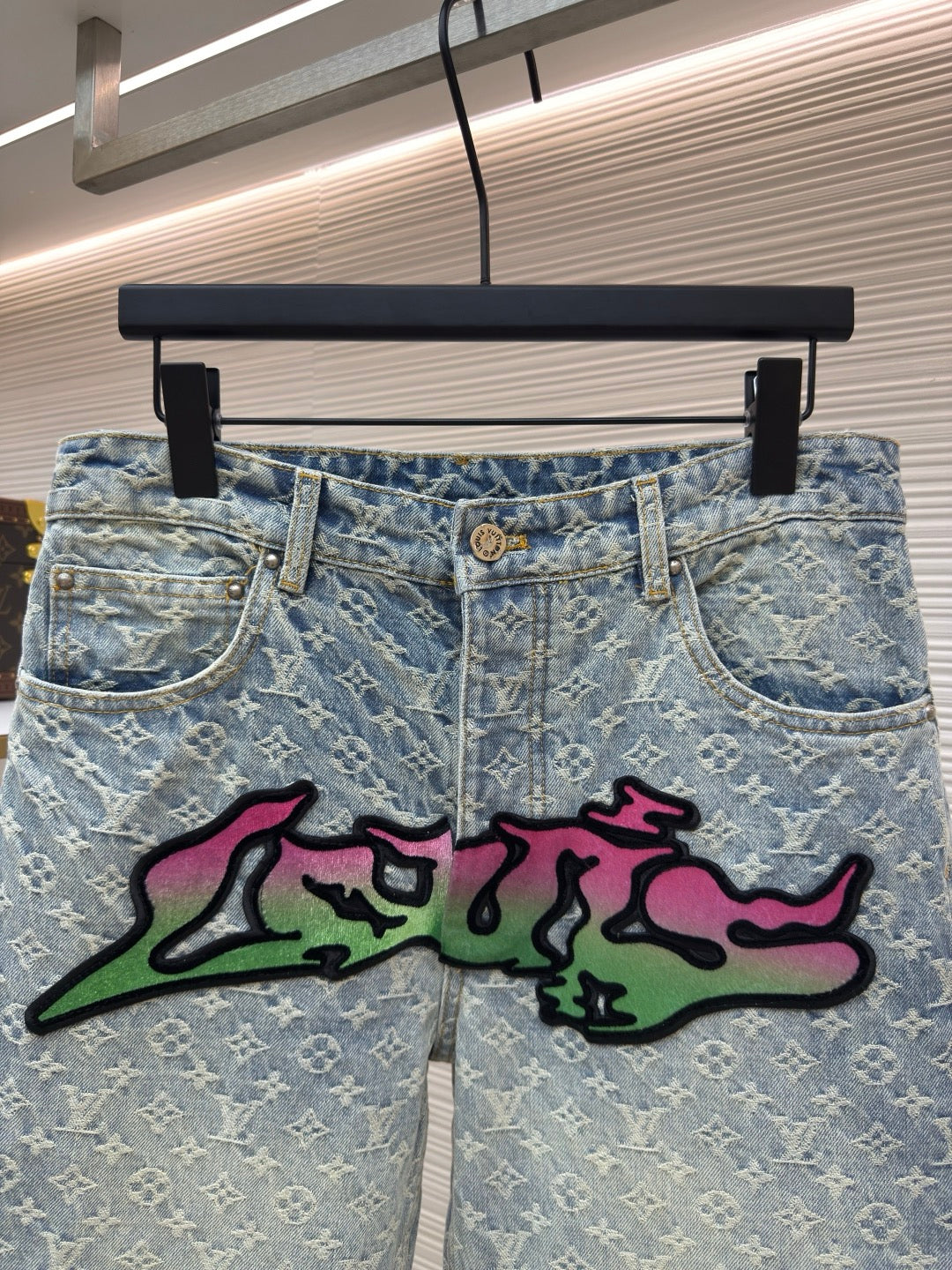 LV Denim Graffiti Pants