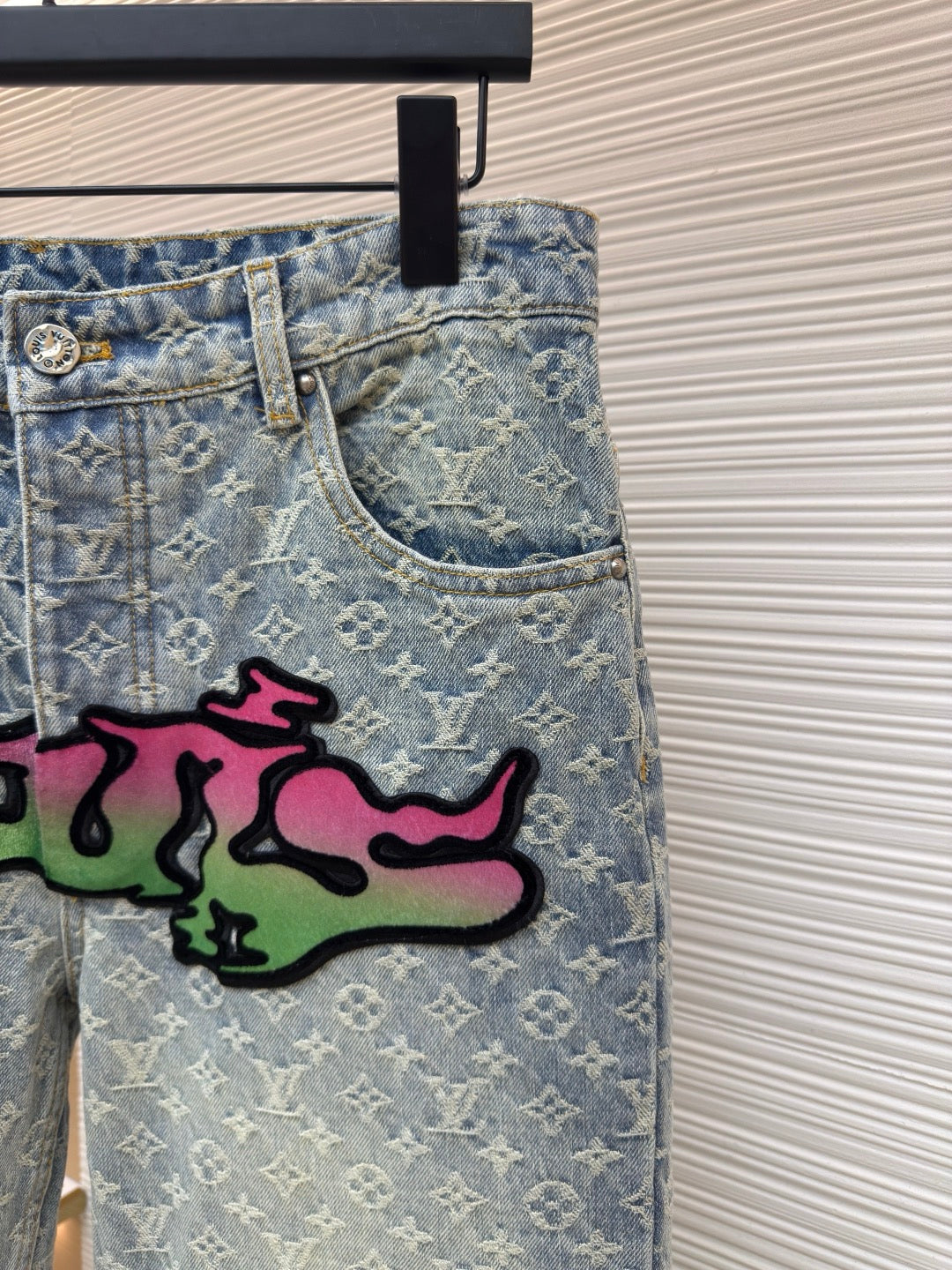 LV Denim Graffiti Pants