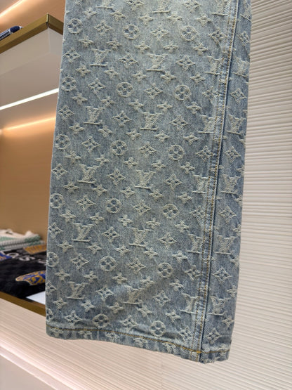 LV Denim Graffiti Pants