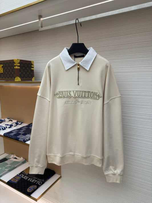 LV Long Sleeve Polo Ziptide Shirt.