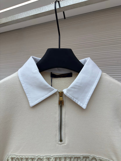 LV Long Sleeve Polo Ziptide Shirt.