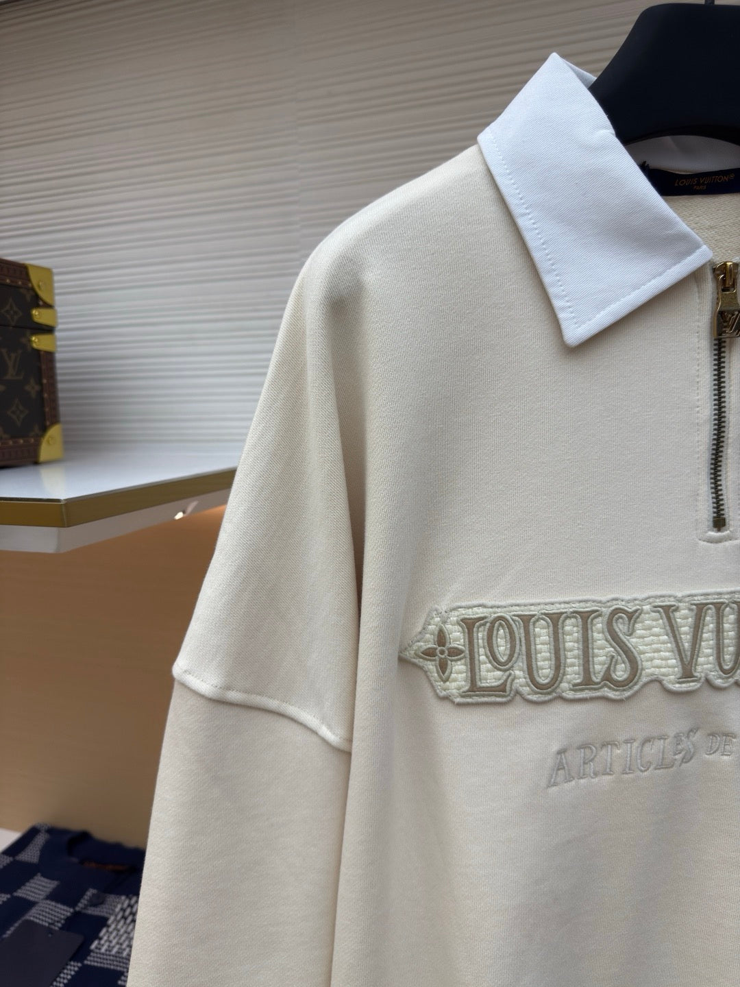 LV Long Sleeve Polo Ziptide Shirt.
