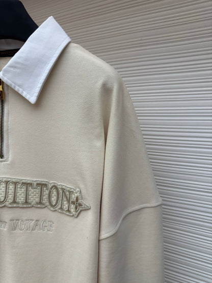 LV Long Sleeve Polo Ziptide Shirt.